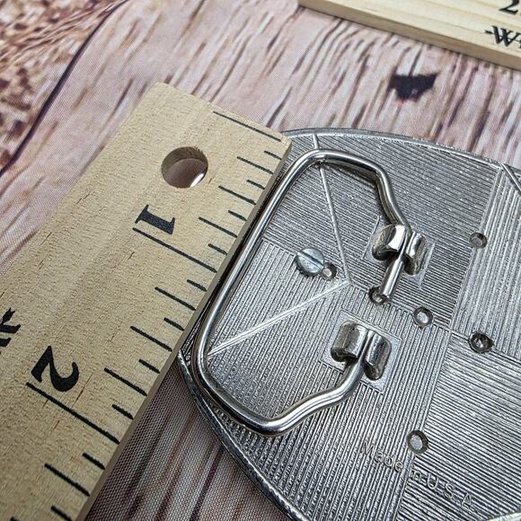 Vintage USA Bicentennial Eisenhower Dollar Belt Buckle Liberty Bell Western Silv - Picture 12 of 12